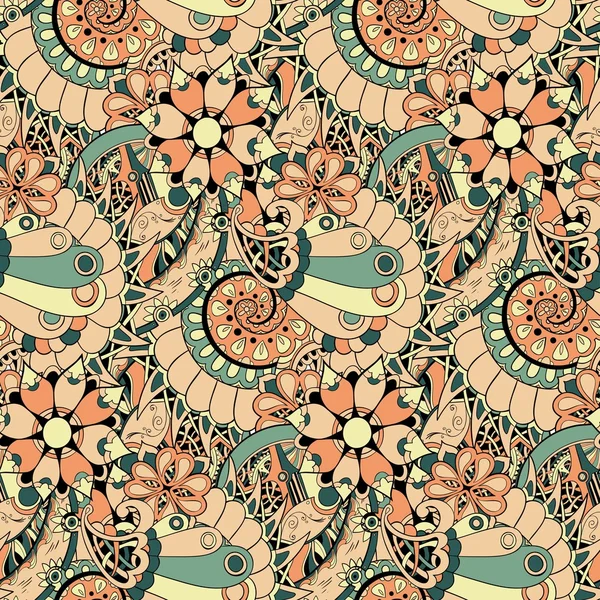 Floral mechanisme naadloze vector — Stockvector