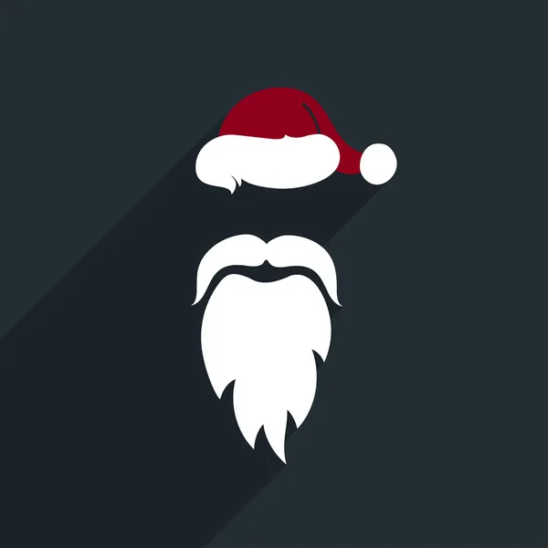 düz tasarım vektör Noel Baba yüz. simge. tebrik kartı.