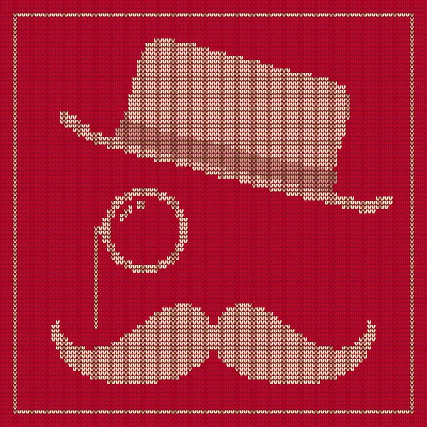 Hipster τάση: vintage καπέλο, μονόκλ και μουστάκι — Διανυσματικό Αρχείο