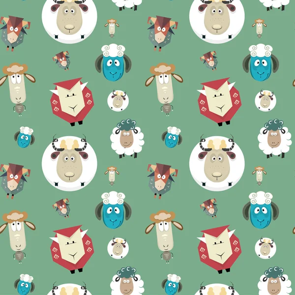 漫画面白い羊のシームレスなパターン — ストックベクタ