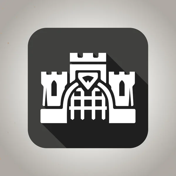 Black flat castle icon for web and mobile applications — Stock Vector