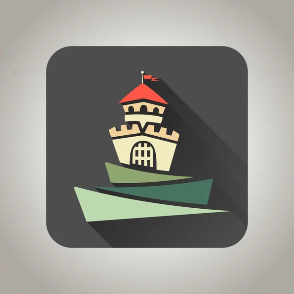 Černý plochý hrad ikony pro web a mobilní aplikace — Stockový vektor