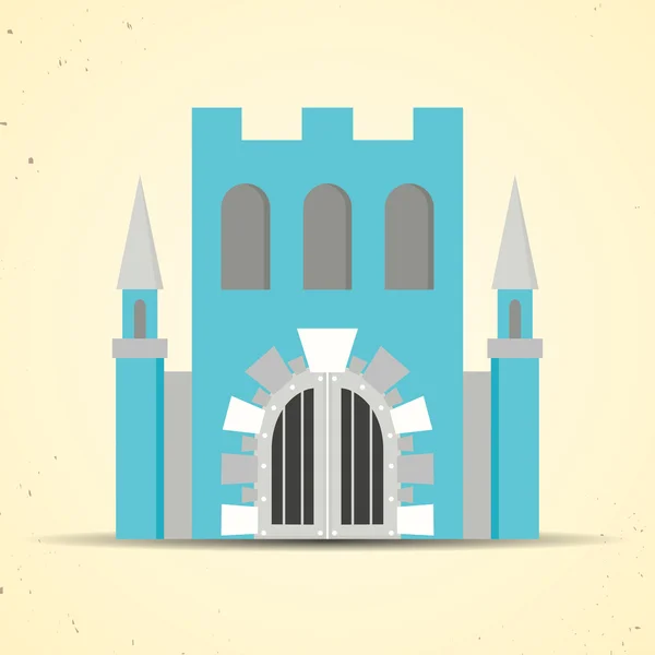 Color flat castle icon for web and mobile applications — Stock Vector