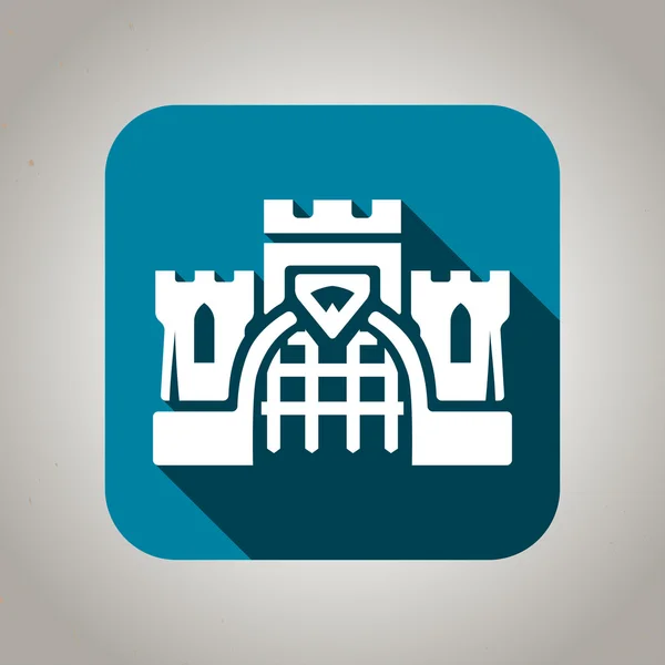 Modré ploché hrad ikony pro web a mobilní aplikace — Stockový vektor