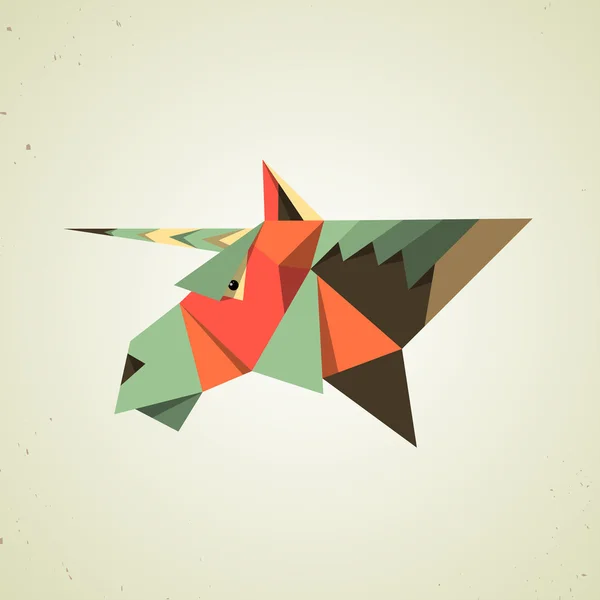 katlanmış kağıttan origami sihirli unicorn