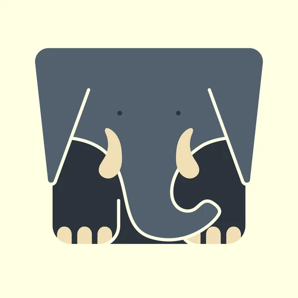 Kwadratowe ikona ładny słoń — Wektor stockowy