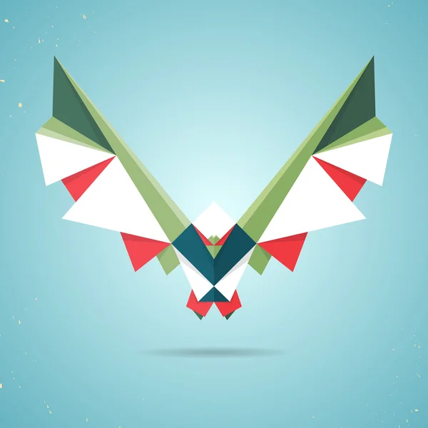 Paloma o paloma colorida de origami — Vector de stock