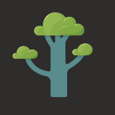 düz simgesi çizimde ağaç bahar