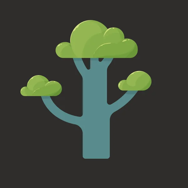 Icono plano ilustración de un árbol en primavera — Vector de stock