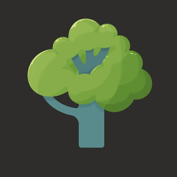 Icono plano ilustración de un árbol en verano — Vector de stock