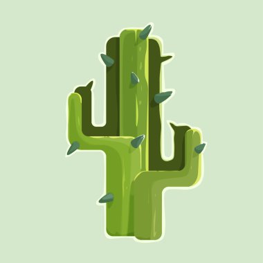 Beyaz arka plan üzerinde izole bir çölde yeşil kaktüs