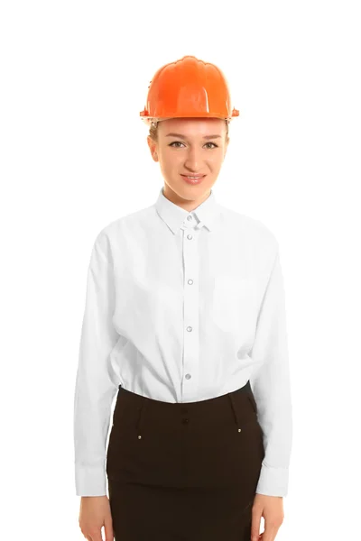 Young smiling woman architect — Stock Photo, Image