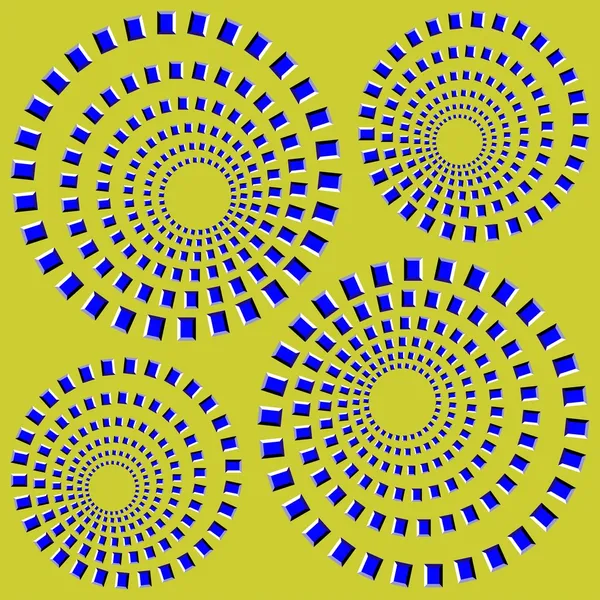 Cercles tournants. Illusion optique — Image vectorielle