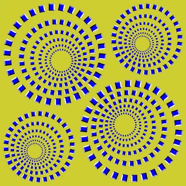 Círculos rotativos. Ilusão óptica Gráficos Vetores