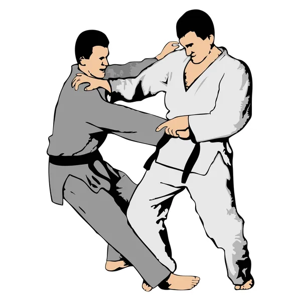 Ju-jutsu luchando — Archivo Imágenes Vectoriales