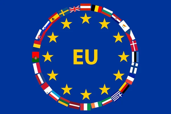 Bandeira UE com bandeiras de países Vetores De Bancos De Imagens