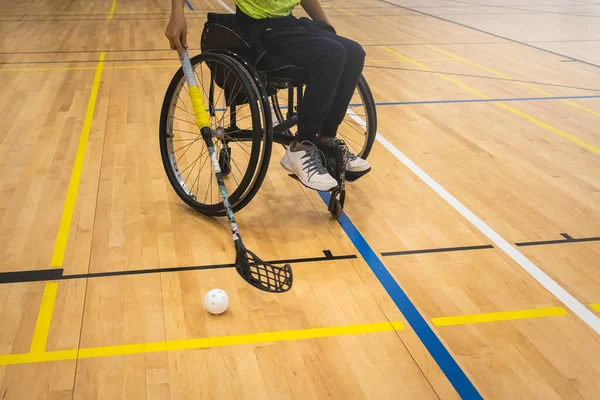 Gra w hokeja na wózkach inwalidzkich — Zdjęcie stockowe