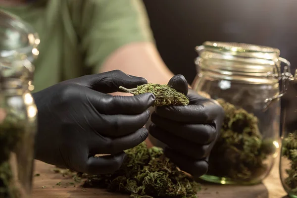 Een droge cannabis bloem knop — Stockfoto