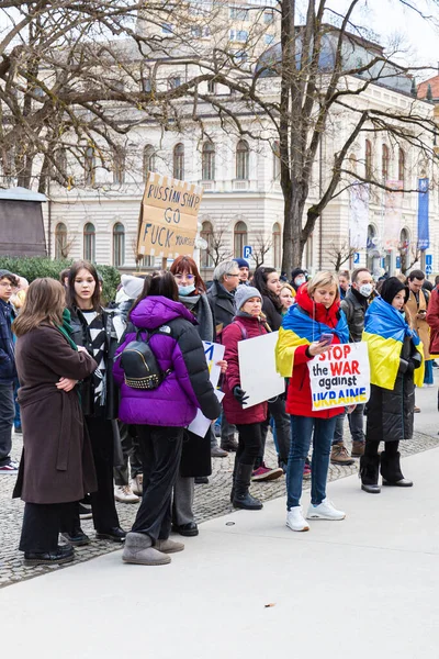 Manifestation et protestation en faveur de l'Ukraine — Photo