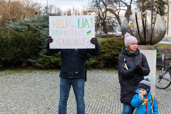 Demonstration und Protest zur Unterstützung der Ukraine — Stockfoto