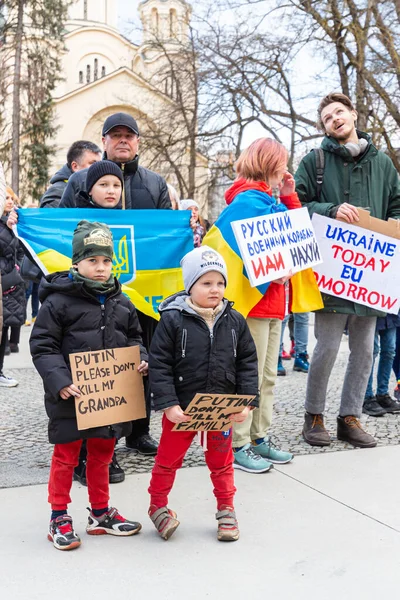 Демонстрації та протести на підтримку України — стокове фото