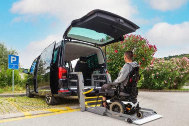 Accessible vehicle for disabled clipart