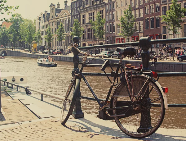 Cykloturistika v Amsterdamu Stock Obrázky