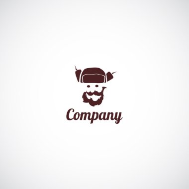 Man in hat ushanka business company logo clipart