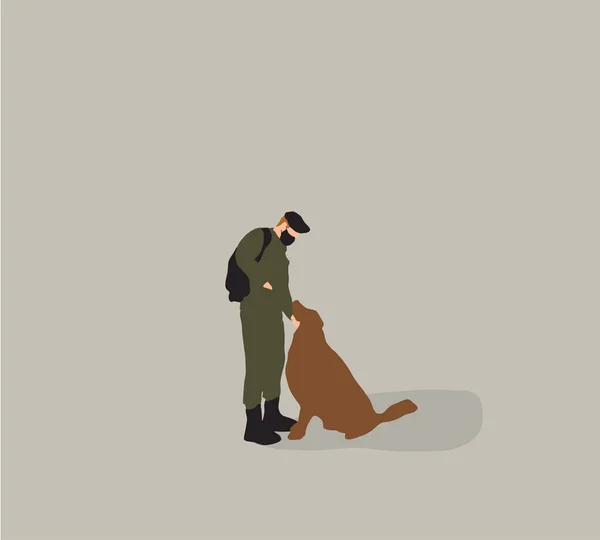 Soldato Con Cane Lavoro Militare Che Stato Utilizzato Sicurezza Capacità — Foto Stock