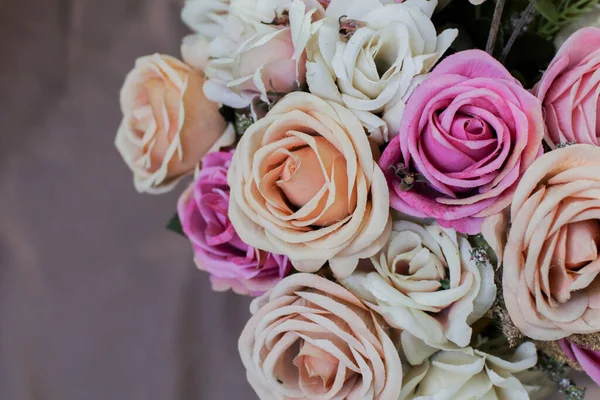Belles Roses Jardin Avec Une Ambiance Vintage Fleurs Sur Fond — Photo