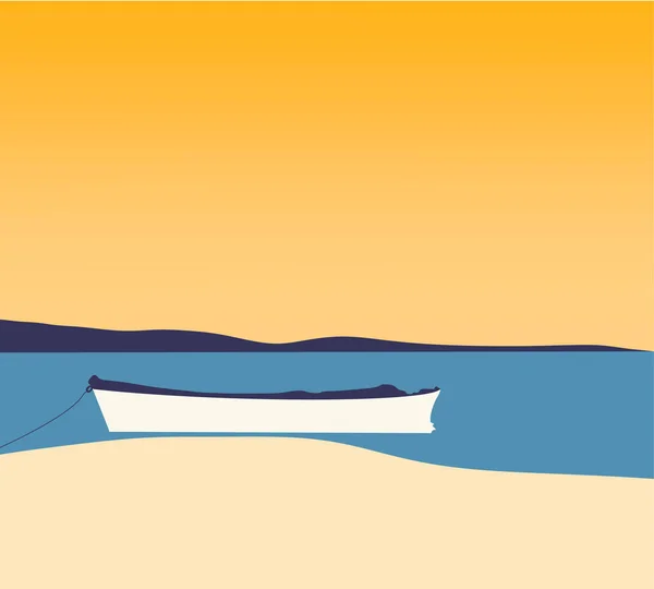 Boot Liegend Sandstrand Der Küste Der Insel Mit Blick Auf — Stockfoto