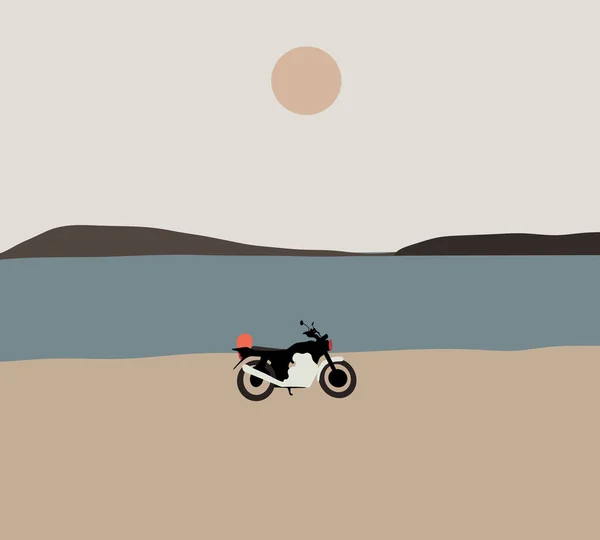 Мотоцикл Пляжі Під Час Поїздки Насолоджуючись Свободою Активним Способом Життя — стокове фото
