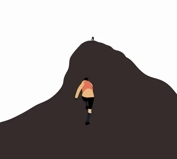 Woman hiker climbing on the rock  in the mountains during road trip. Active fit lifestyle concept. Relaxing in nature. Minimal style.