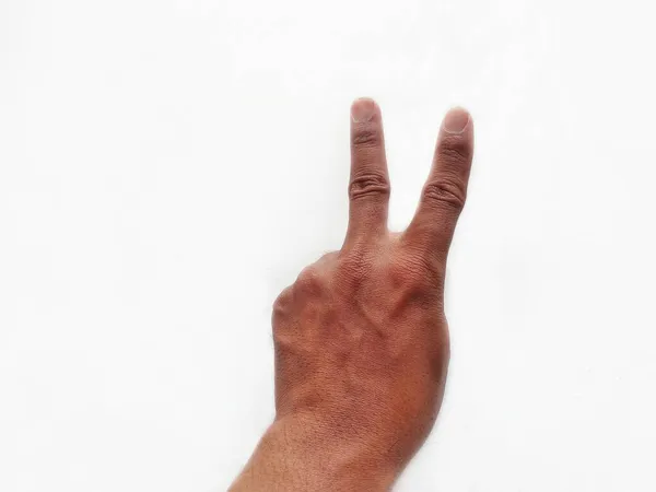 Gente Mano Cinco Dedo Mostrando Número Signo Aislado Blanco Background — Foto de Stock