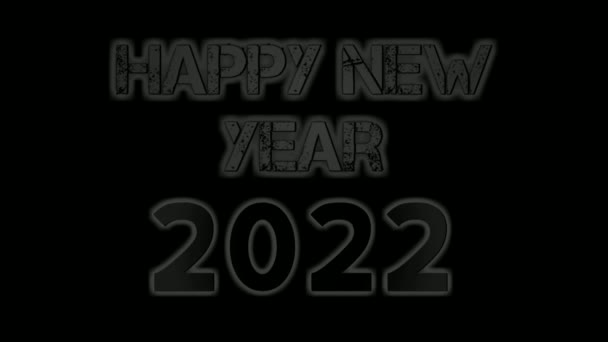 Neon Teken Gelukkig Nieuwjaar 2022 Tekst Met Bakstenen Muur Achtergrond — Stockvideo