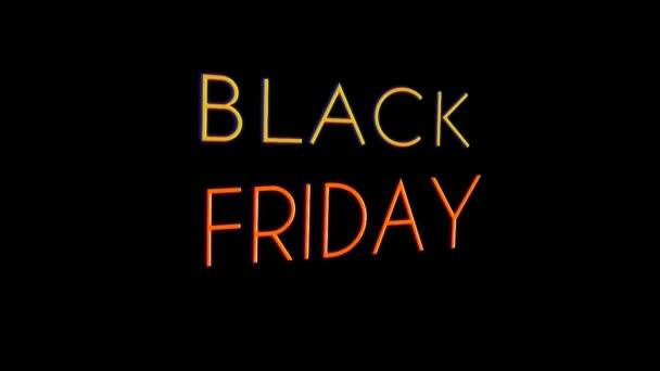 Black Friday Neon Light Store Sinal Banner Fundo Para Vídeo — Vídeo de Stock