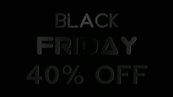 Black Friday Neon Sign Animation Fluorescent Light Glowing Banner Black — Stock Video