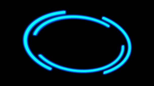 Neon Teken Symbool Frame Animatie Met Kopieerruimte Zwarte Achtergrond Abstrack — Stockvideo