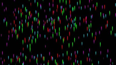 Siyah arka plan 44k video 'da renkli neon yağmurlu su damlası animasyonu. Bir damla renkli neon spot ışığı