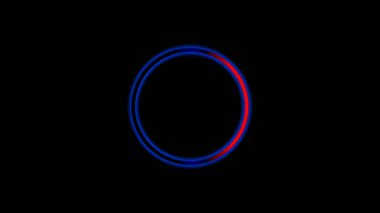 4K Renkli döner çember çizgi film animasyonu koyu siyah arkaplan üzerinde boş ve kopyala boşluk