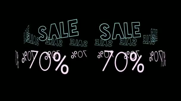 Flash Sprzedaż Neon Znak Animacja Fluorescencyjne Światło Świecące Baner Czarny — Wideo stockowe