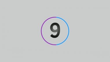 Koyu siyah arkaplan 45 'lik video üzerinde 10' dan 1 'e kadar geri sayım animasyonu.