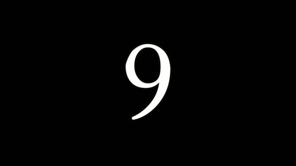 Countdown Animation Number Colorful Rotating Circle Dark Black Background Video — Stock Video