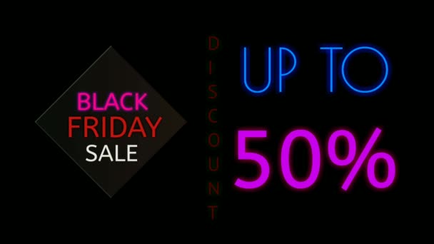 Non Sign Black Friday Sale Text Black Background Business Symbol — 비디오