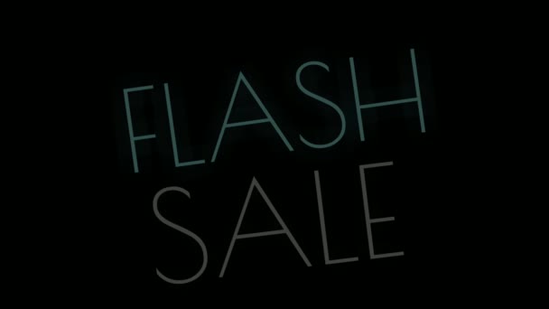 Leuchtreklame Animation Flash Verkauf Text Auf Schwarzem Hintergrund Business Symbol — Stockvideo
