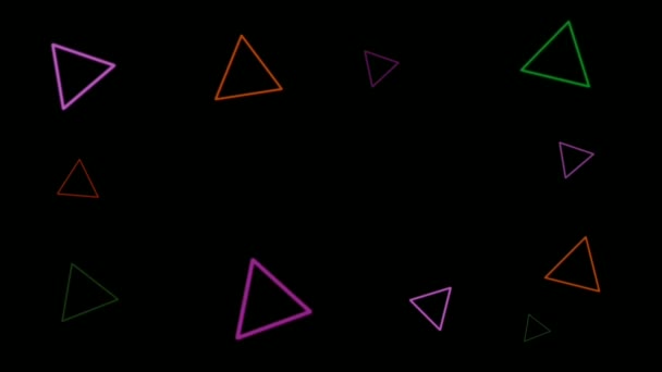 Absract Треугольник Неоновая Световая Анимация Музыкального Фона Современной Футуристической Концепции — стоковое видео
