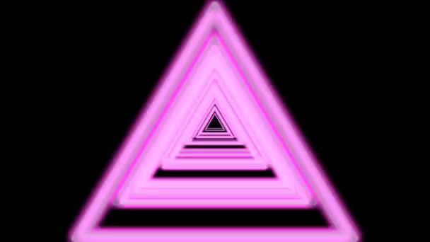 Absract Triangle Neon Light Animation Music Background Modern Futuristic Concept — 图库视频影像