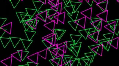 Müzik arkaplanı için abract üçgen neon ışık animasyonu, 4k modern ve gelecekçi konsept