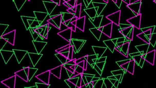 Abstrato Triângulo Neon Luz Animação Para Fundo Música Conceito Moderno — Vídeo de Stock