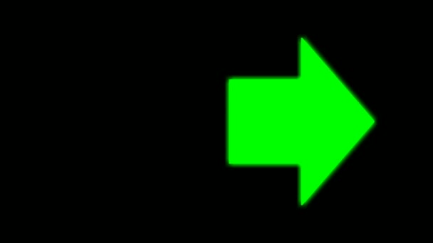 Neon Light Road Sign Turn Left Animation Black Background — Stock video